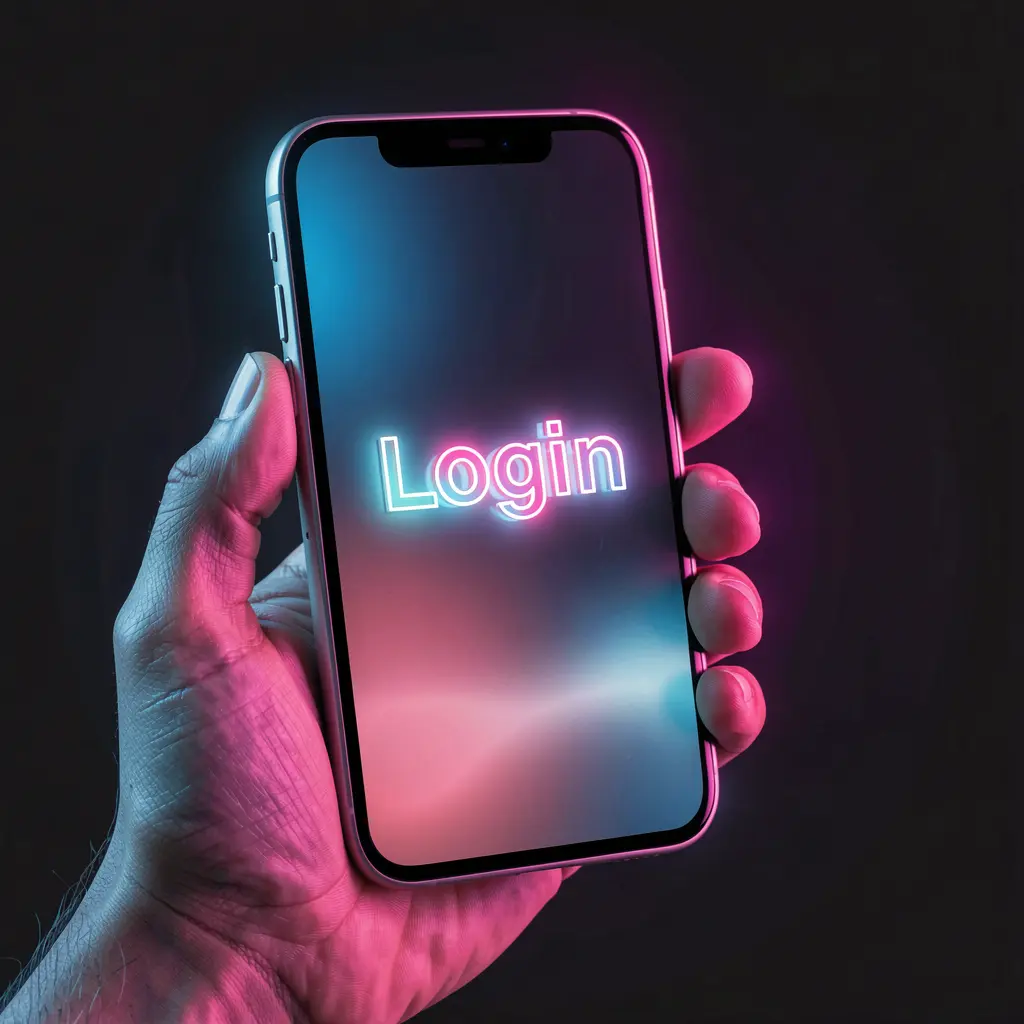 Modern smartphone with a bright login screen held in hand symbolizing fast and secure access to the CU8 casino account in Nigeria